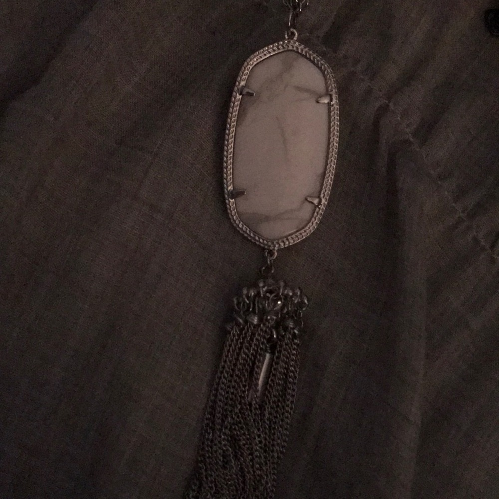 Silver marble Kendra Scott necklace